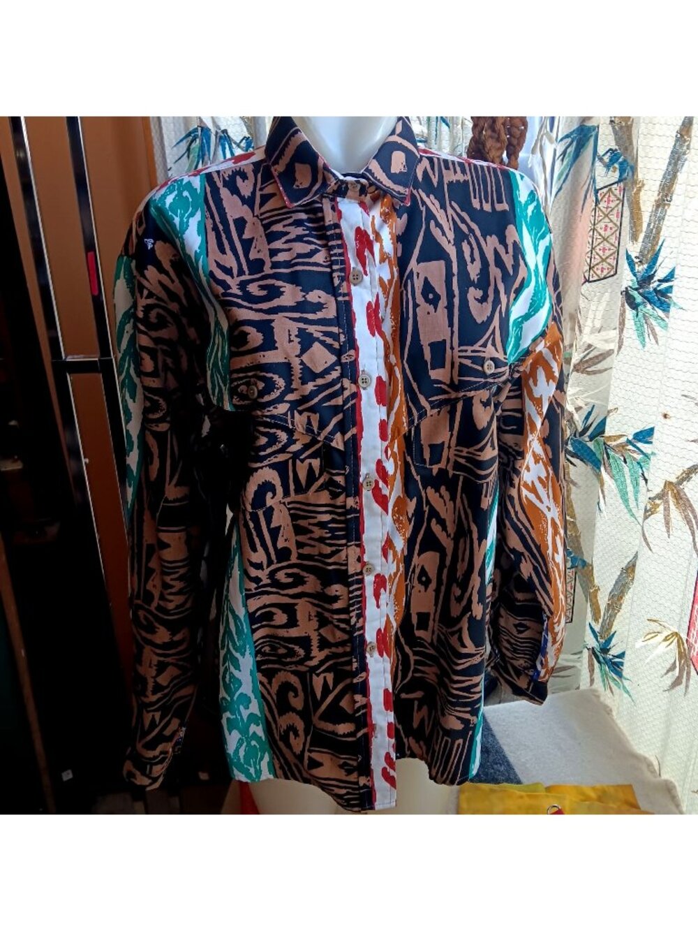 Ranch Wife Vintage 90s Cowgirl Top Large Frontier Series Southwestern Print